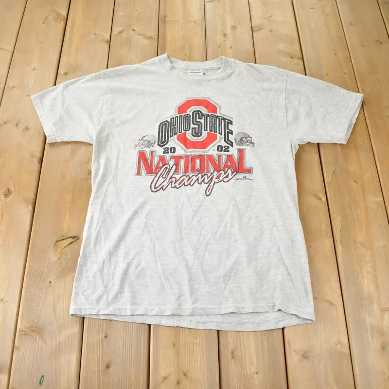 Vintage 2002 Ohio State University National Champs Collegiate Graphic T-Shirt Made In USA Hoodie, Sweatshirt | PureTeeCo.com