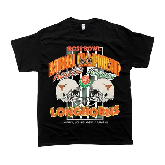 Vintage 2006 Rose Bowl Champions Austin Texas longhorn T-shirt, Full Color Gift For Men And Women, Retro Tshirt, Unisex Tshirt Casual Cotton