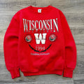 Vintage 90's University of Wisconsin Varsity Sweatshirt - 100% Cotton - Menswear Hoodie Sweaters T-Shirts | PureTeeCo.com