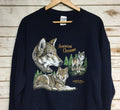 Vintage 90's Wolves crewneck sweatshirt Wolf crew neck sweatshirt Timber Wolf lone wolf animal print sweatshirt Dog -...