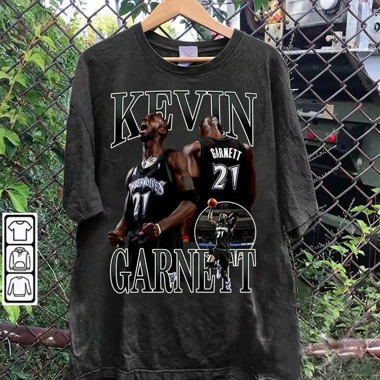 Vintage 90s Graphic Style Kevin Garnett T-shirt - Kevin Garnett Basketball T-shirt - Kevin Garnett Vintage Tee For Man...