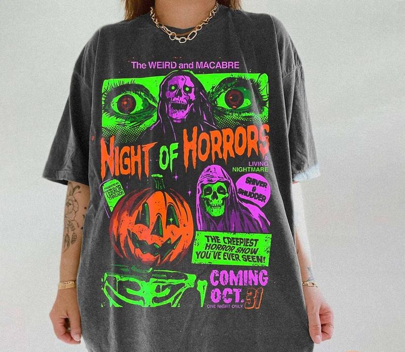 Vintage 90s Halloween Movies Tee, Retro Horror Night Shirt, Halloween Vibes Shirt, Halloween Shirt, Scary Movies...
