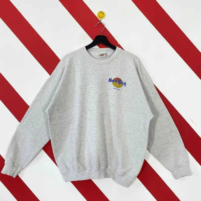 Vintage 90s Hard Rock Cafe Sweatshirt Hard Rock Cafe Crewneck Hard Rock Cafe Sweater Pullover Hard Rock Cafe Orlando...