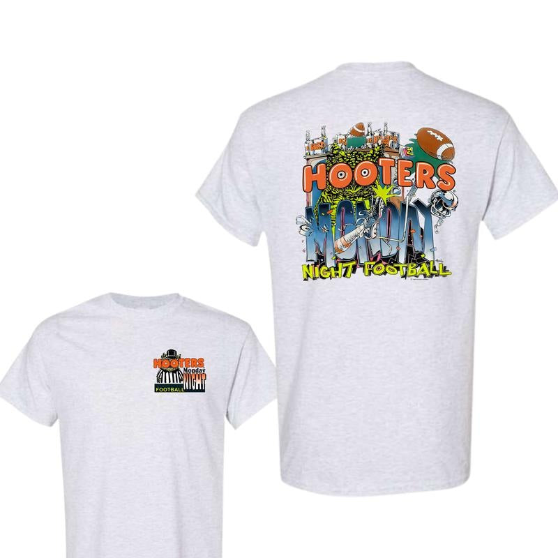 Vintage 90s Hooters Monday Night Football T-Shirt, Graphic Tee For Unisex Hoodie, Sweatshirt | PureTeeCo.com