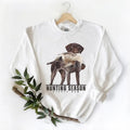 Vintage 90s Hunting Season Dog Mallard Duck Sweatshirt T-shirt, Hello Hunting Season Hoodie, Unisex for Husband, Wife...