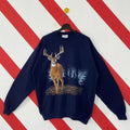 Vintage 90s Outfitters Deer Sweatshirt Deer Crewneck Deer Sweater Pullover Field Stream National Wildlife Habitat Print...