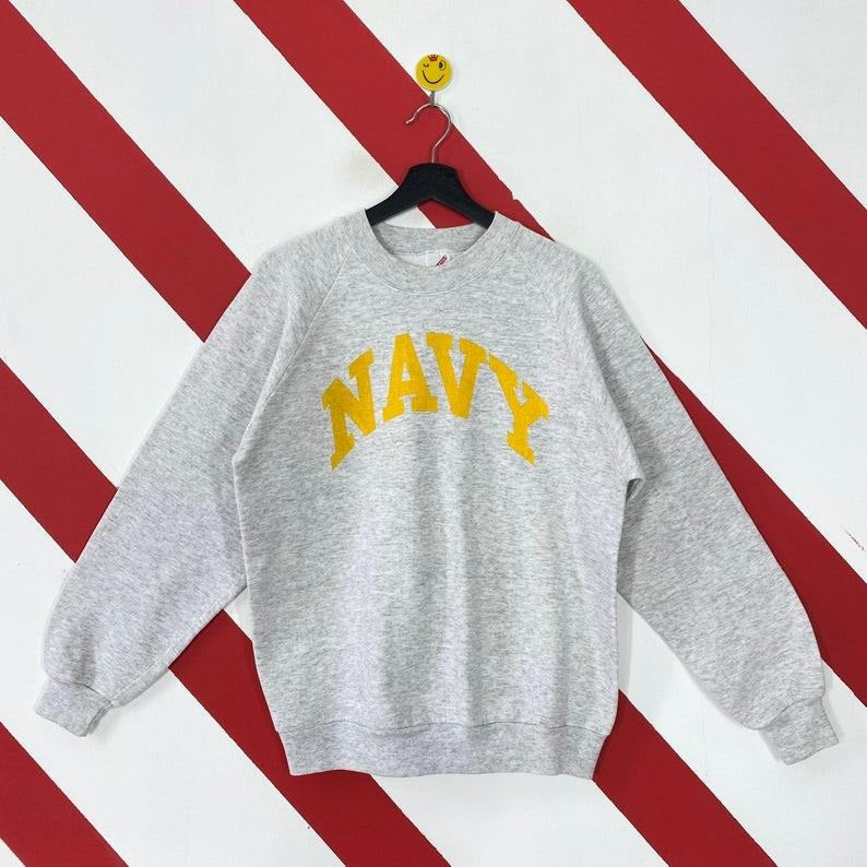 Vintage 90s US Navy Sweatshirt US Navy Crewneck United State Navy Sweater Pullover Military United State Navy Print...