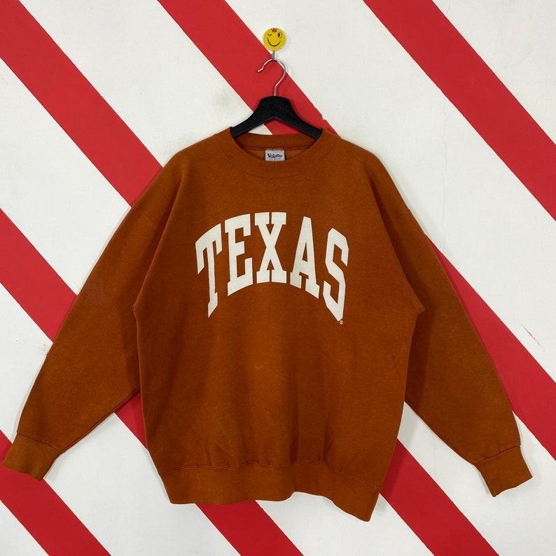 Vintage 90s University Texas Sweatshirt Texas Longhorns Crewneck University Texas Sweater Pullover Texas Longhorns Print...