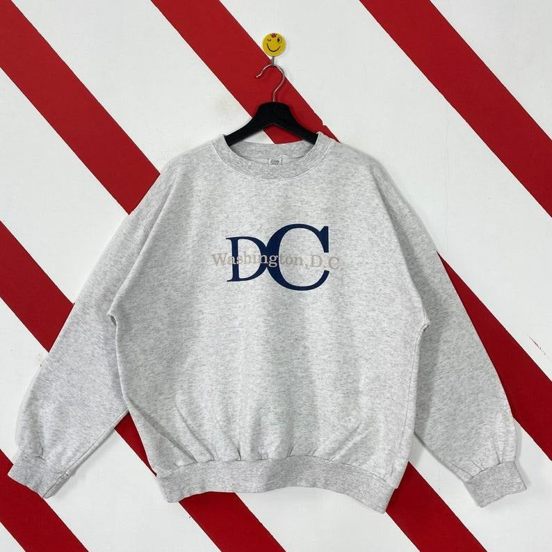 Vintage 90s Washington DC Sweatshirt Washington Crewneck Washington Capitol Sweater Pullover White House Monument Print...