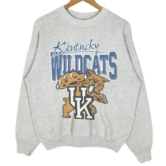 Vintage 9s Ncaa University Of Kentucky Wildcats Logo Sweatshirt Retro 90s Sweatshirt T-Shirts, Hoodie | PureTeeCo.com
