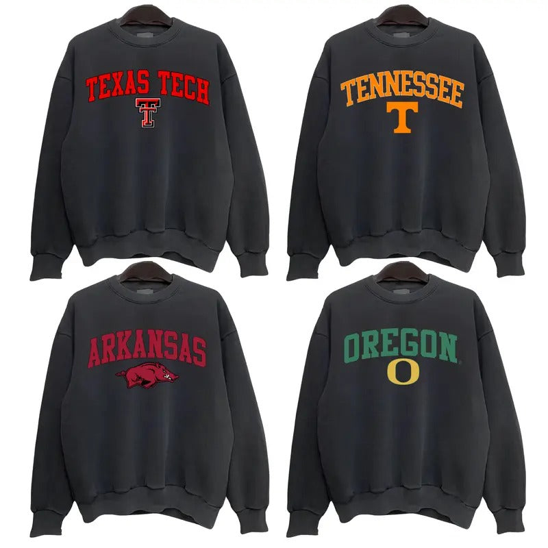 Vintage All Team NCAA Football Sweatshirt, Football Game Day Sweatshirt, Sport Team Black Color Gift for Men and Women...