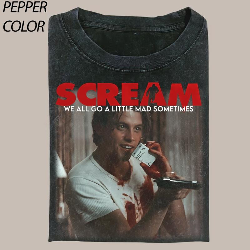 Vintage Billy Loomis Comfort Colors T-shirt Halloween Scream Movie Graphic Tee Gift For Boyfriend Unisex T-shirt Menswear...