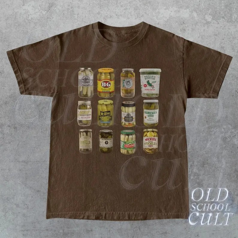 Vintage Canned Pickles 90s T-Shirt, Retro Pickle Graphic Shirt, Pickle Lovers Shirt, Y2k Aesthetic Shirt, Oversized...