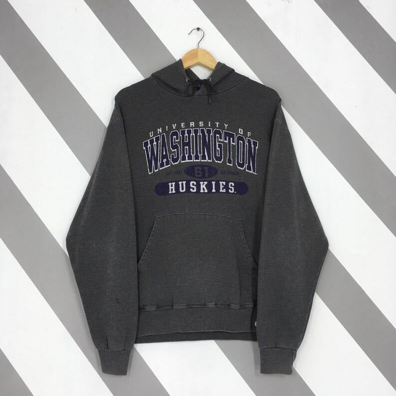 Vintage Champion Washington Huskies Ncaa Hoodie Large Washington Huskies Spell Out Pullover University Of Washington...