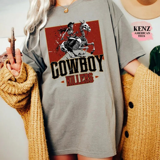 Vintage Cowboy 90s T-Shirt, Western Retro Graphic Shirt, Skeleton Wild West Tee, Rodeo Shirt, Western  T-shirt, sweater and Hoodie cotton