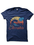 Vintage Distressed Surf â€“ Visit Arrakis â€“ Dune â€“ Sci Fi Navy T-Shirt Hoodie, Sweatshirt | PureTeeCo.com