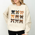 Vintage Fall Halloween Coquette Bow Sweatshirt, Autumn Bow Crewneck, Halloween Pumpkin Bow Sweater, Fall Vibes Shirt for...