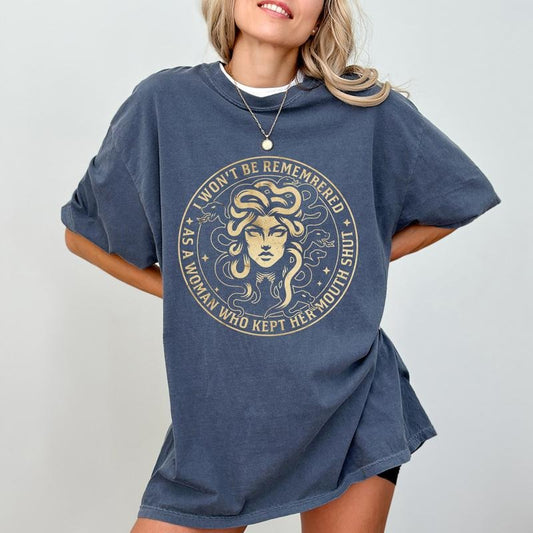 Vintage Feminist Comfort Colors Shirt, Retro I Won't Be Remembered As a Woman Who Kept Her Mouth Shut T-shirt, Feminism Tee, Women Clothing