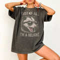 Vintage First Of All I'm A Delight Shirt, Retro Funny Raccoon Shirt,Vintage Raccoon Tshirt,Aesthetic Shirt,Raccoon...