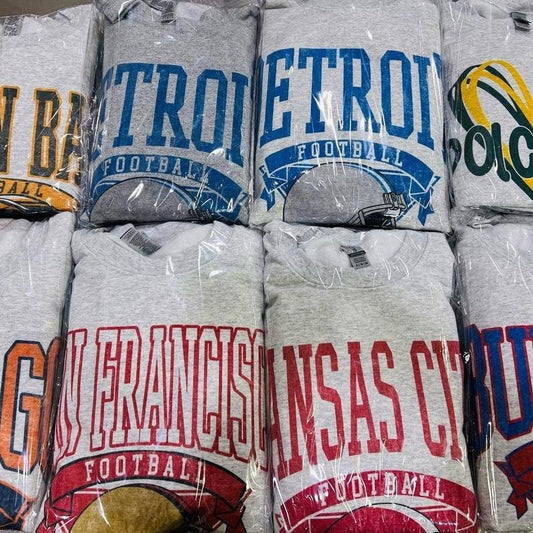 Vintage Football Sweatshirt Hometown Pullover City Football Retro Casual Unisex Crewneck