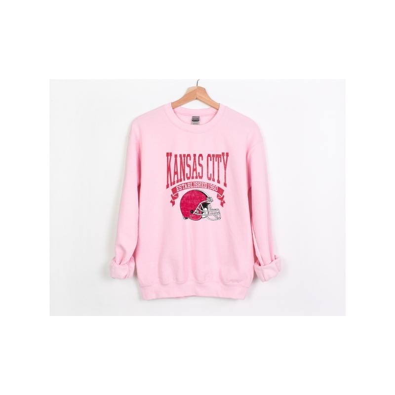 Vintage Football Sweatshirt Pink T-Shirts, Hoodie | PureTeeCo.com