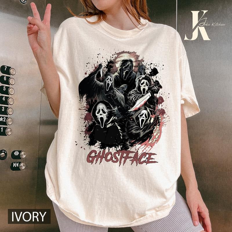 Vintage Ghostface TShirt, 90s Horror Movie T-Shirt, Retro Halloween Sweatshirt, Scream T-Shirt, Vintage Horror Movie...