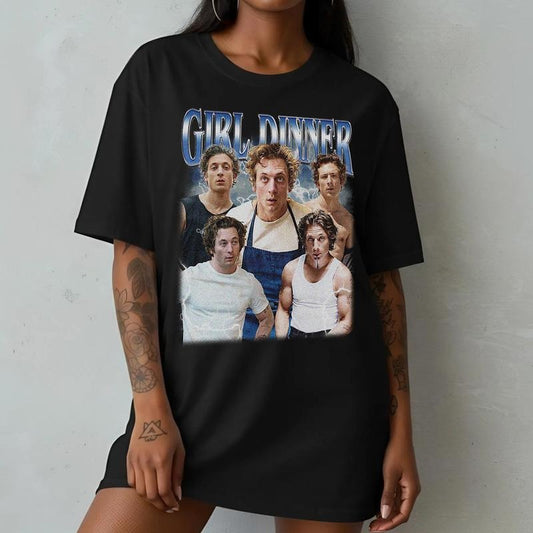 Vintage Girl Dinner  Jeremy Allen White T-Shirt, Carmen Berzatto Jeremy Allen White Fan Merch, The Bear Series, Let It Rip, Hot TV Show, Retro Tee