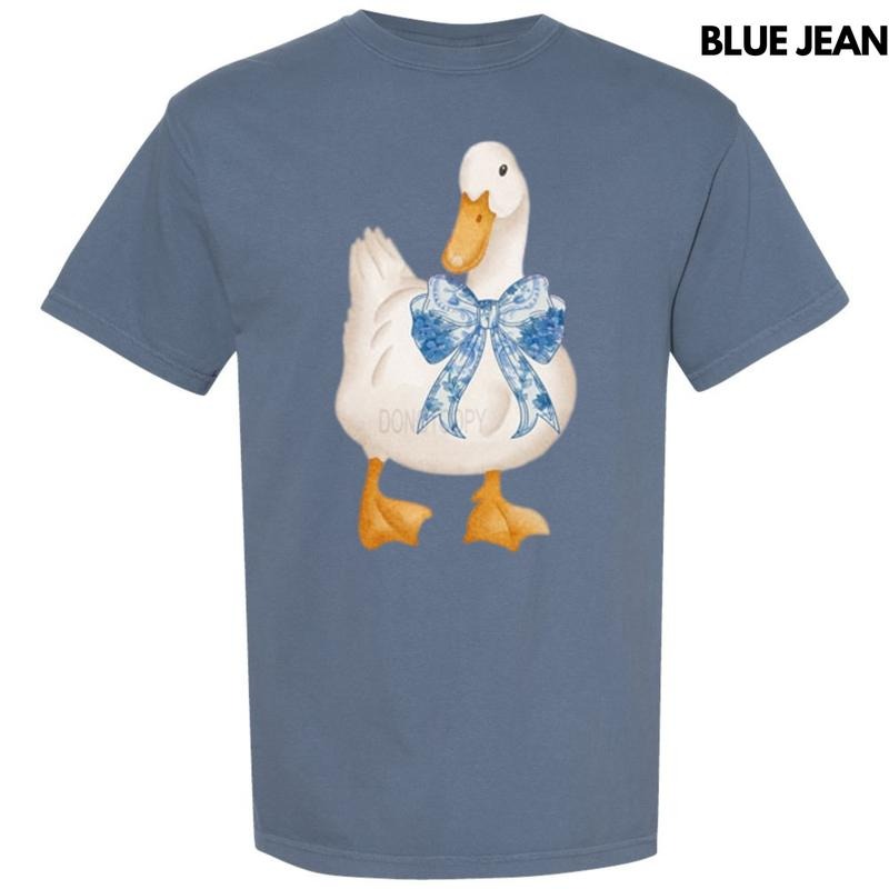 Vintage Goose Blue Bow Comfort Colors T-Shirt Hoodie, Sweatshirt | PureTeeCo.com