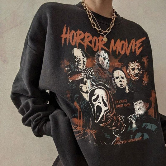 Vintage Halloween Horror Movie Sweatshirt, Scream Sweatshirt, Michael Myers Halloween Sweatshirt, Halloween Horror Movie Sweatshirt