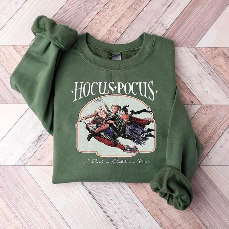 Vintage Hocus Pocus Sweatshirt, Hocus Pocus Shirt, Sanderson Sisters Sweatshirt, Halloween Party TShirt, Cute Halloween...