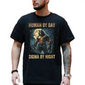 Vintage Human By Day Sigma By Night Graphic Tee, Retro Meme T-shirt, Werewolf Unhinged Tee For Men, Funny Gift For Him...