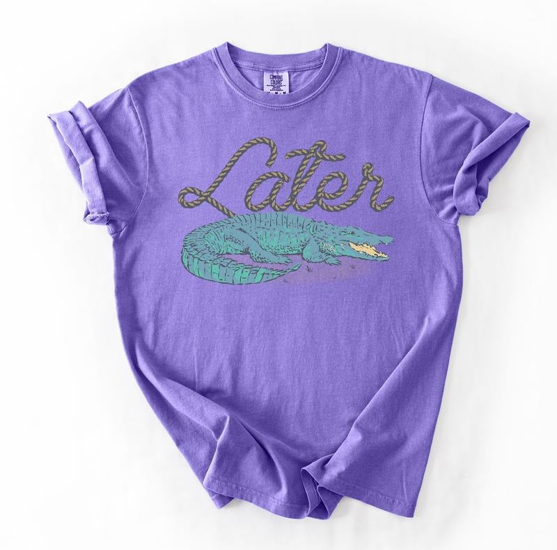 Vintage Later Gator Comfort Colors Shirt, Funny Alligator Tee, Retro Later Gater Tee Hoodie, Sweatshirt | PureTeeCo.com