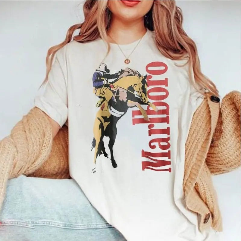Vintage Marlboro Cowboy Wild West  T-shirt, sweater and Hoodie Sweatshirt | PureTeeCo.com