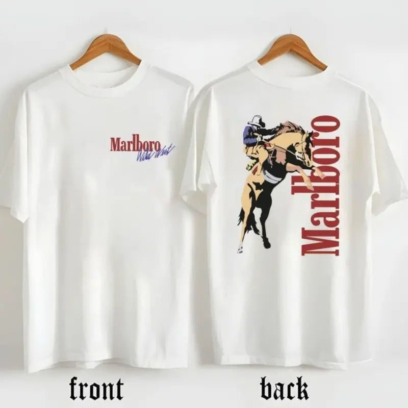 Vintage Marlboro Cowboy Wild West Shirt, Marlboro T-shirt And Matchbook Hoodie, Sweatshirt | PureTeeCo.com