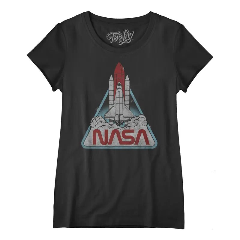 Vintage NASA Shuttle Womens Scoopneck T-Shirt - Black Hoodie, Sweatshirt | PureTeeCo.com