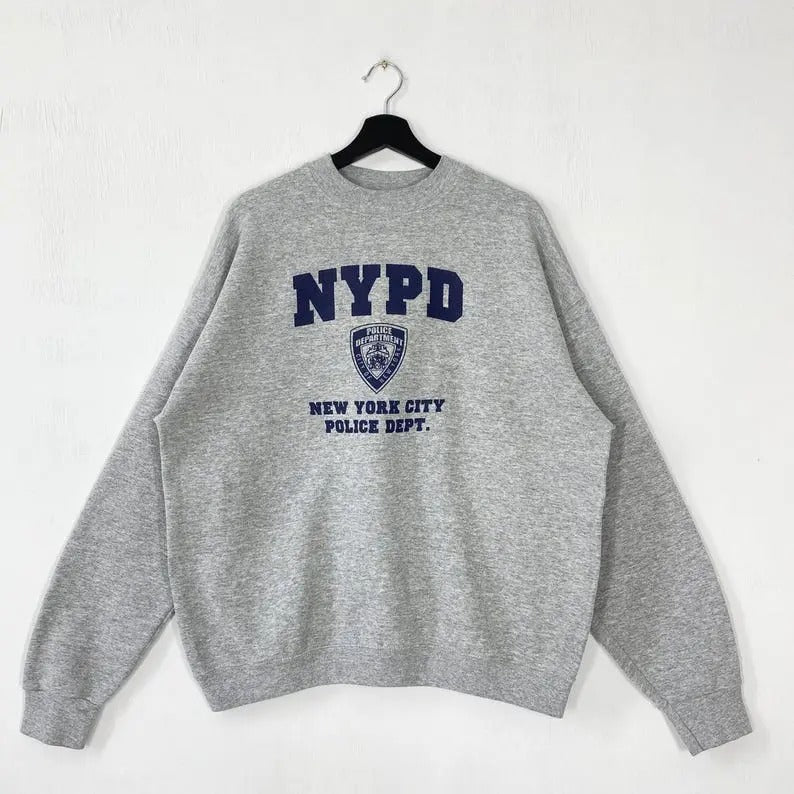 Vintage New York Police Department Sweatshirt NYPD Crewneck Police Department Sweater Pullover NYPD Print Logo Menswear...