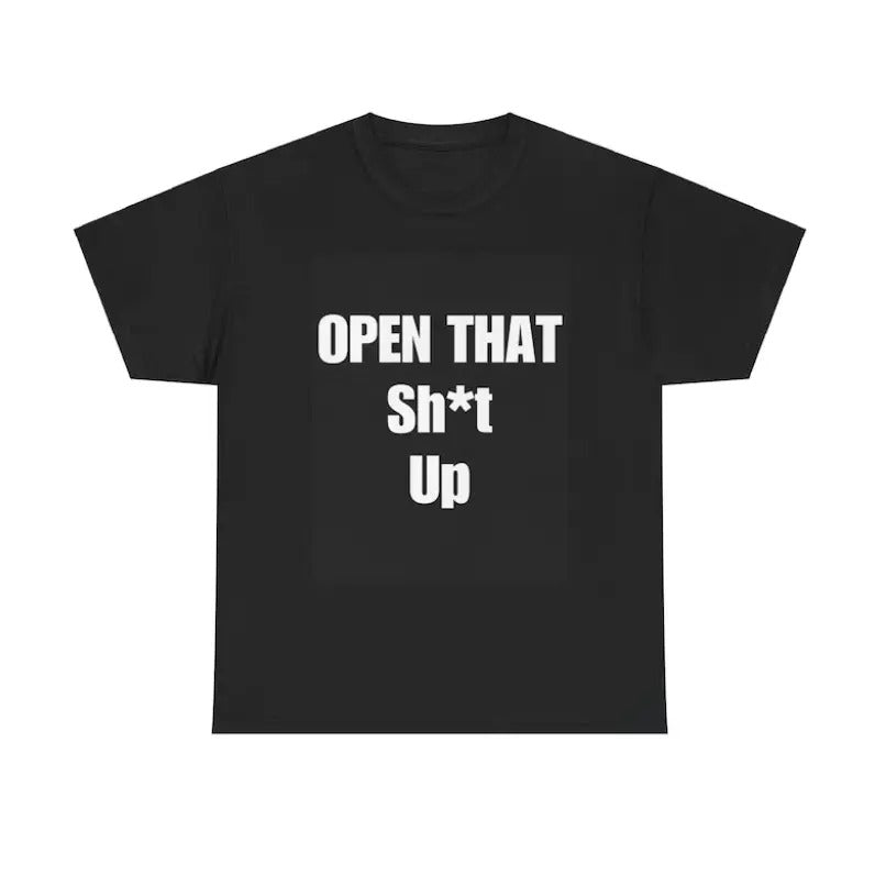 Vintage Open That Shit Up T-Shirt, Y2K Playboi Carti Inspired Graphic Tee, Funny TikTok Slogan Cotton Top, Menswear...