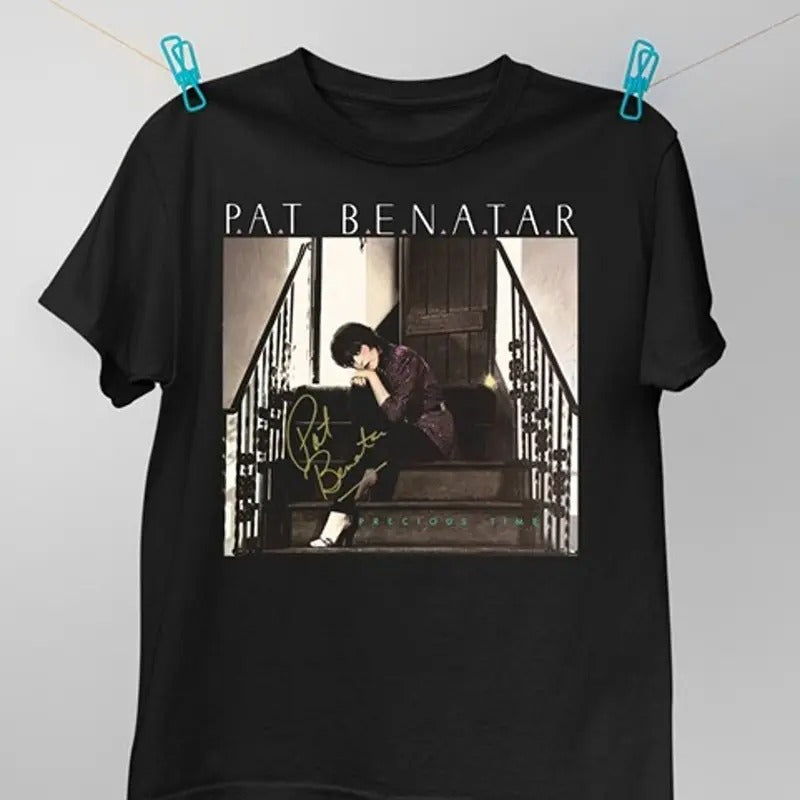 Vintage Pat Benatar Signature Cotton Black Full Size Unisex Tee Shirt Hoodie, Sweatshirt | PureTeeCo.com