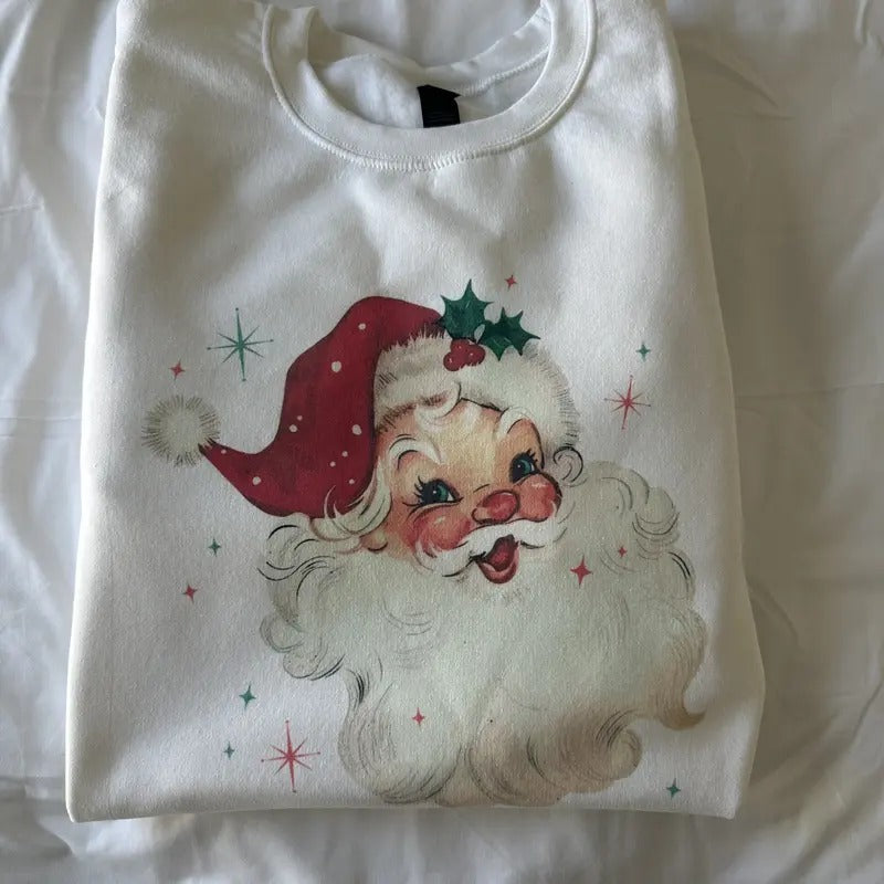 Vintage Santa Christmas Sweatshirt Vintage Comfy Christmas Sweatshirt Santa T-Shirts, Hoodie | PureTeeCo.com