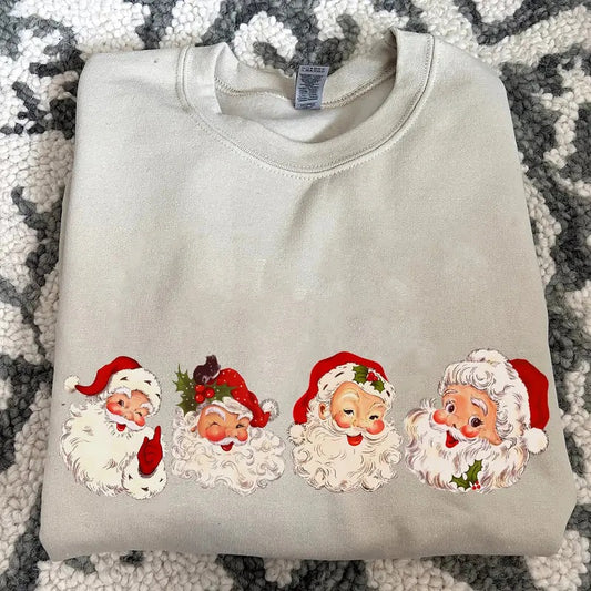 Vintage Santa Christmas Sweatshirt, Retro Santa Claus T-Shirt, Christmas Santa Claus Sweater, Winter Xmas Shirt, Christmas Gift For Her