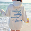 Vintage Shark Hoodie, Hammerhead Sweatshirt, Great White Hooded Sweater, Graphic Womenswear Shirt, Sea Creatures Clothing...