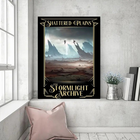 Vintage Shattered Plains Poster, Retro Stormlight Archive Canvas Wall Art, Stormlight Novel Decor, Cosmerce Poster, Gift For Bookish