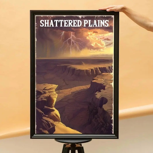 Vintage Shattered Plains Poster, Stormlight Canvas Wall Art, Stormlight Archive Decor, Cosmerce Poster, Gift For Book Lovers, Bookish
