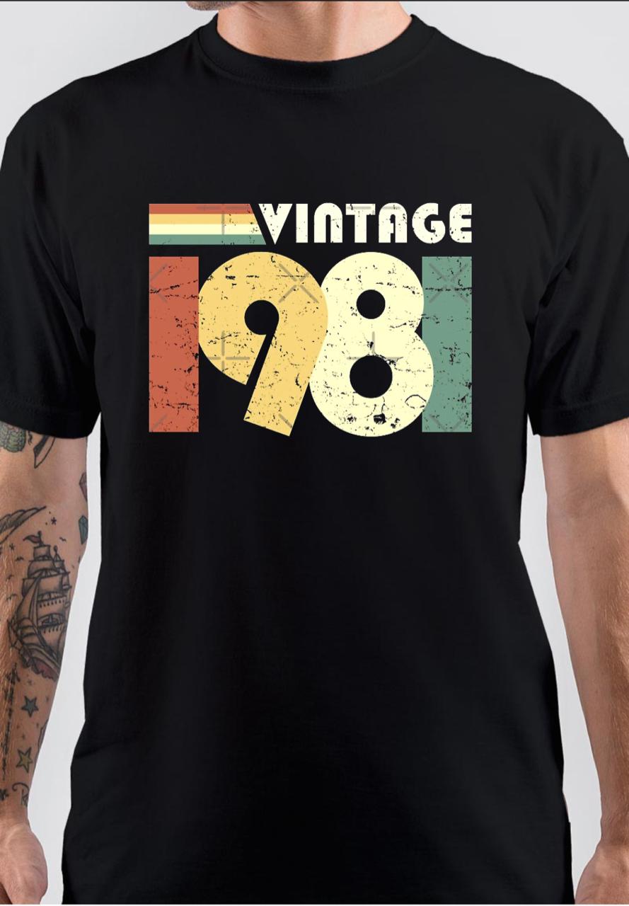 Vintage 1981 T-Shirt Style003 Hoodie, Sweatshirt | PureTeeCo.com
