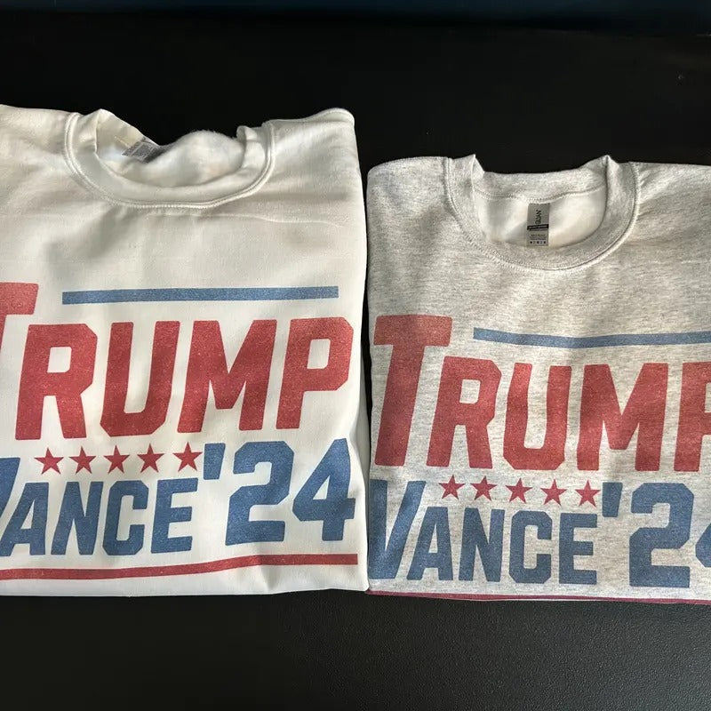 Vintage Trump Vance 2024 Sweatshirt T-Shirts, Hoodie | PureTeeCo.com