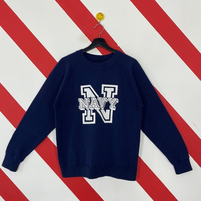 Vintage US Navy Sweatshirt US Navy Crewneck United State Navy Sweater Pullover Military United State Navy Print Logo...