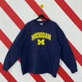 Vintage University Of Michigan Sweatshirt Michigan Crewneck Michigan Wolverines Sweater Pullover Michigan State Print...