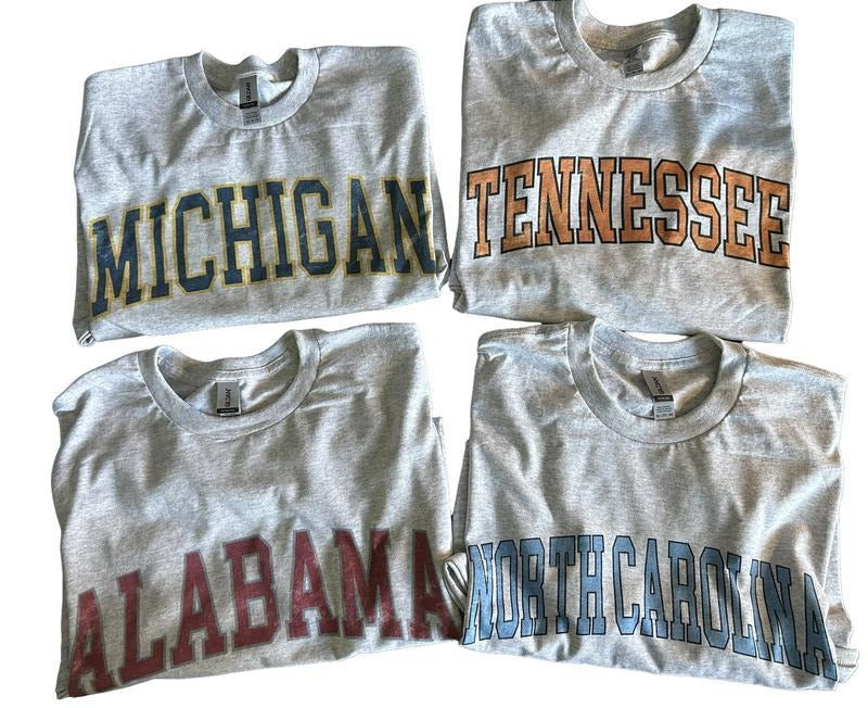 Vintage Varsity College T-Shirt, Cotton Tee, Graphic Vintage Tees Summer Shirts for Men, T-Shirt for Women, for Men,...