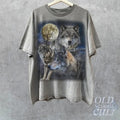 Vintage Wolves 90s Graphic Shirt, Wolf Lovers Retro Tee, 2000s Nature Moon Shirt, Nostalgia Unisex Oversize Tee, Cute...