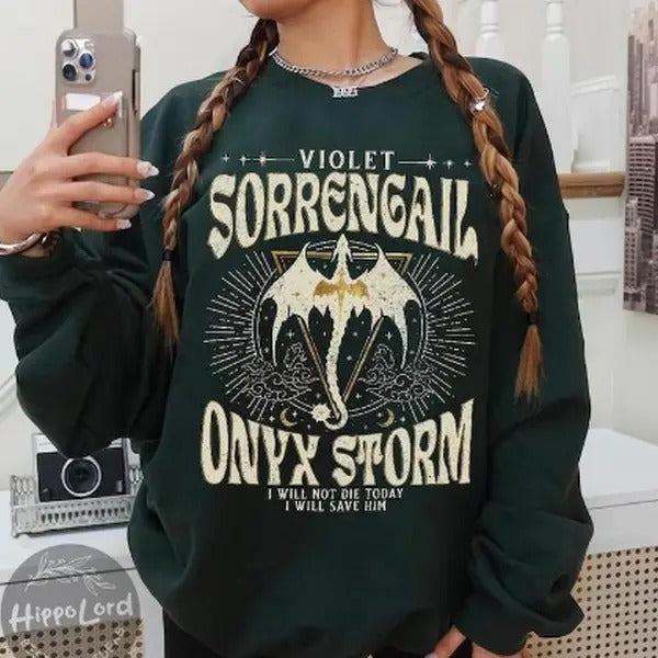 Violet Sorrengial T-Shirt | Onyx Storm | Dragon Rider | Bookish Tee Gift For Book Lover |  Fantasy book Hoodie, Sweatshirt